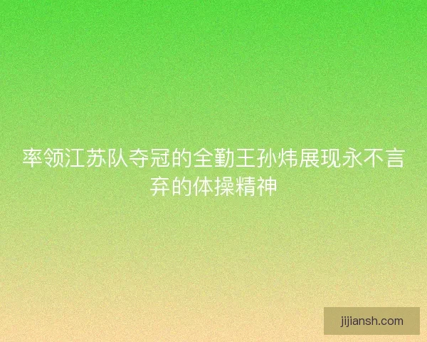 率领江苏队夺冠的全勤王孙炜展现永不言弃的体操精神